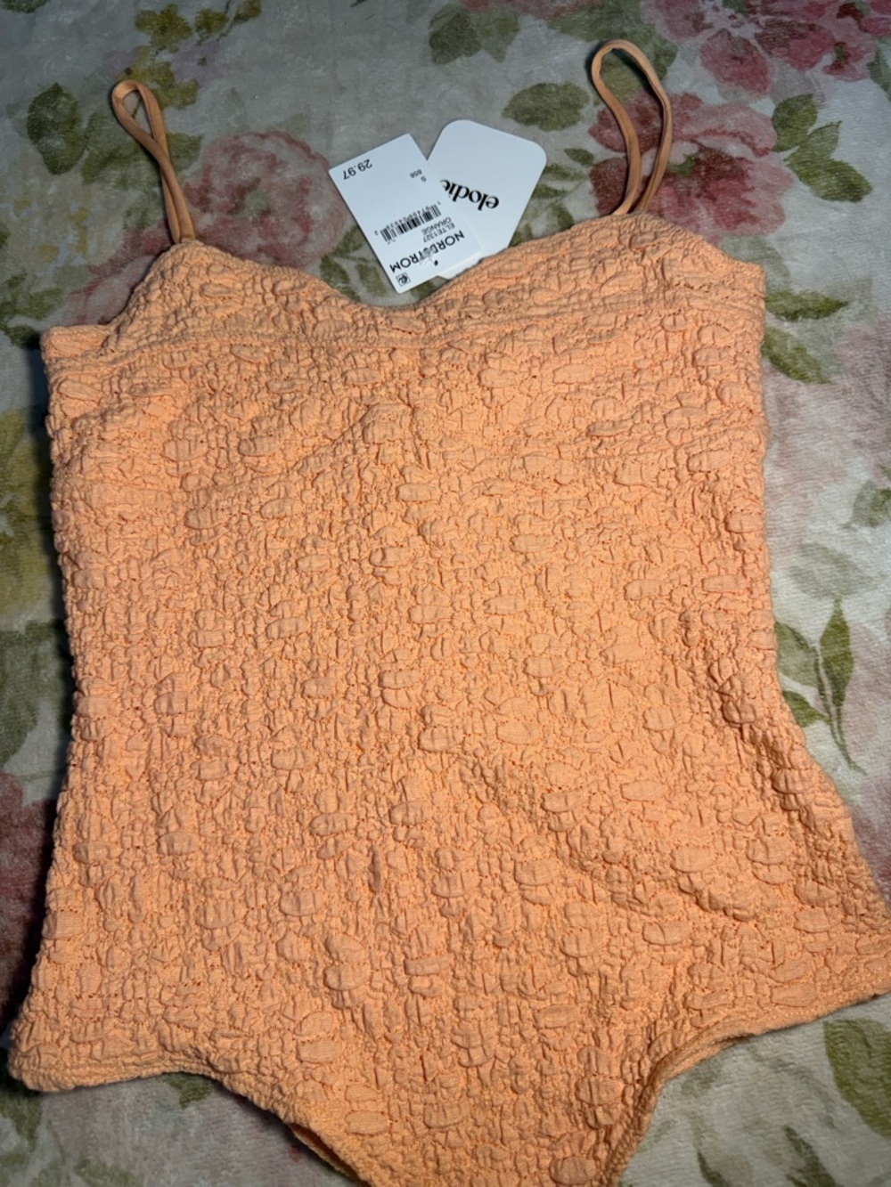 NWT Nordstrom Elodie Floral Embroidered Textured BodySuit - Picture 2 of 9